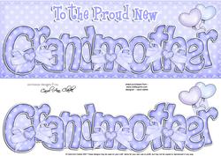 Large Dl New Grandmother Felties Card & 3D Decoupage