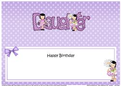Girlz Birthday Daughter Large Dl Matching Large Dl Insert