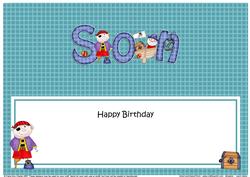 Pirates Birthday Son Large Dl Matching Large Dl Insert
