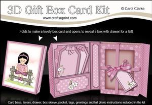3D Roz Loves Reading Gift Box Card Kit with 3D Decoupage