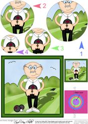 Bert Plays Bowls Circle Pyramage Topper