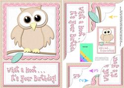 A5 What a Hoot Owl Birthday Scallop Corner Side Stacker