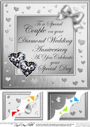 Diamond Wedding Anniversary 8 x 8 Scalloped Corner Topper