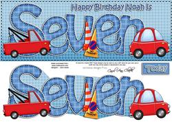 7th Birthday Noah Large Dl Quick Card N 3D Decoupage