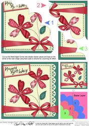 Birthday Flowers N Lace Shell Edged Corner Stacker