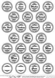 Round Greetings Text Plates