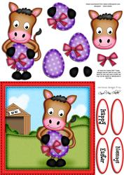 Gi Gi the Horse's Easter Egg Quick Card N 3D Decoupage