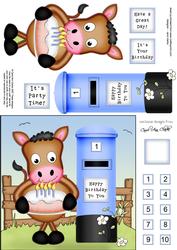 Gigi Horse N Postbox Quick Card N 3D Decoupage