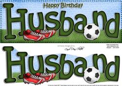 Birthday Husband Football Large Dl Card N 3D Decoupage