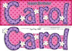 Large Dl Birthday Carol Quick Card N 3D Decoupage