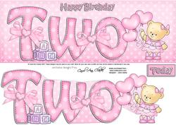 2nd Birthday Large Dl Quick Card N 3D Decoupage