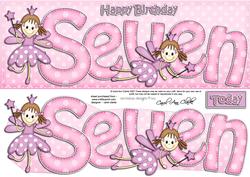 7th Birthday Large Dl Quick Card N 3D Decoupage