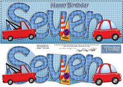 7th Birthday Large Dl Quick Card N 3D Decoupage