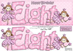 8th Birthday Large Dl Quick Card N 3D Decoupage