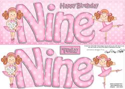 9th Birthday Large Dl Quick Card N 3D Decoupage