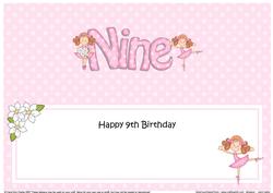 9th Birthday Large Dl Matching Large Dl Insert