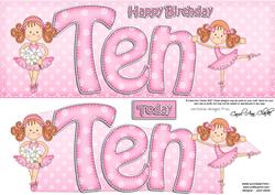 10th Birthday Large Dl Quick Card N 3D Decoupage