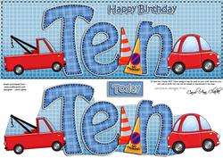 10th Birthday Large Dl Quick Card N 3D Decoupage