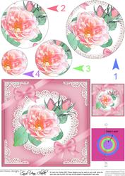 Rose and Lace Circle Pyramage Topper