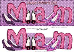 Large Dl Mothers Day Mam Shoes Quick Card 3D Decoupage
