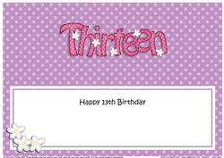 13th Birthday Large Dl Matching Large Dl Insert