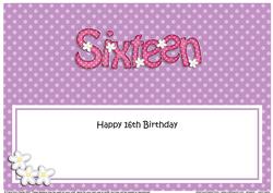 16th Birthday Large Dl Matching Large Dl Insert