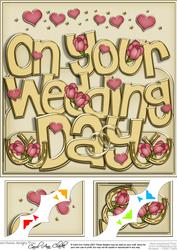 8 x 8 Wedding Day Scalloped Corner Topper