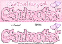 Large Dl New Great Grandmother Felties Card & 3D Decoupage