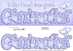 Large Dl New Great Grandmother Felties Card & 3D Decoupage