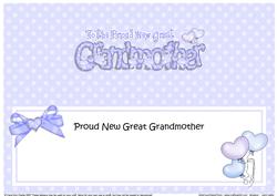 New Great Grandmother Matching Large Dl Insert