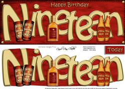 19th Birthday Large Dl Quick Card N 3D Decoupage