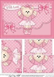 A5 Cute Ballerina Teddy Pyramage Topper