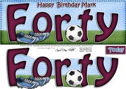40th Birthday Mark Large Dl Quick Card N 3D Decoupage
