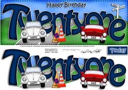 21st Birthday Large Dl Quick Card N 3D Decoupage