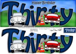 30th Birthday Large Dl Quick Card N 3D Decoupage