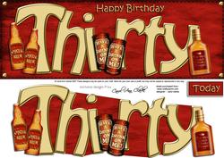 30th Birthday Large Dl Quick Card N 3D Decoupage