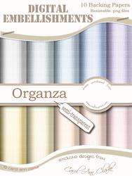 Semi-transparent 'metallic Organza' Digital Embellishments