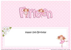 15th Birthday Large Dl Matching Large Dl Insert