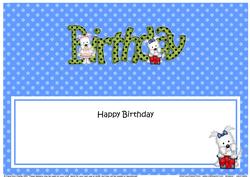 Westie Dog's Bithday Matching Large Dl Insert