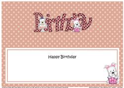 Westie Dog's Bithday Matching Large Dl Insert