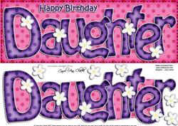 Large Dl Birthday Daughter Quick Card N 3D Decoupage
