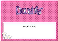 Birthday Daughter Matching Large Dl Insert