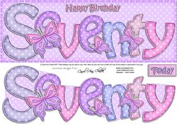 70th Birthday Large Dl Quick Card N 3D Decoupage