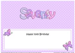 70th Birthday Large Dl Matching Large Dl Insert