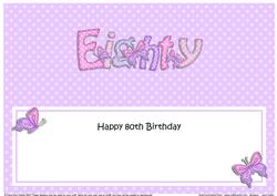 80th Birthday Large Dl Matching Large Dl Insert