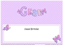 Birthday Gran Butterflies Large Dl Matching Insert