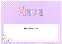 Birthday Nana Butterflies Large Dl Matching Insert