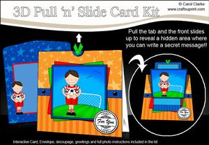 3D Bazil Loves Football Pull N Slide Kit with 3D Decoupage