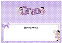 Girlz Birthday Gran Large Dl Matching Large Dl Insert