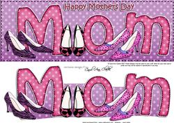 Large Dl Mothers Day Mom Shoes Quick Card 3D Decoupage